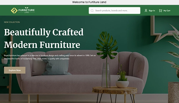 Ecommerce website builder: Furniture business website template